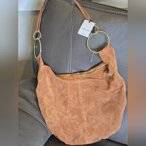 Marlon Rosita Made In Italy Genuine Leather Suede Rings Hobo Bag